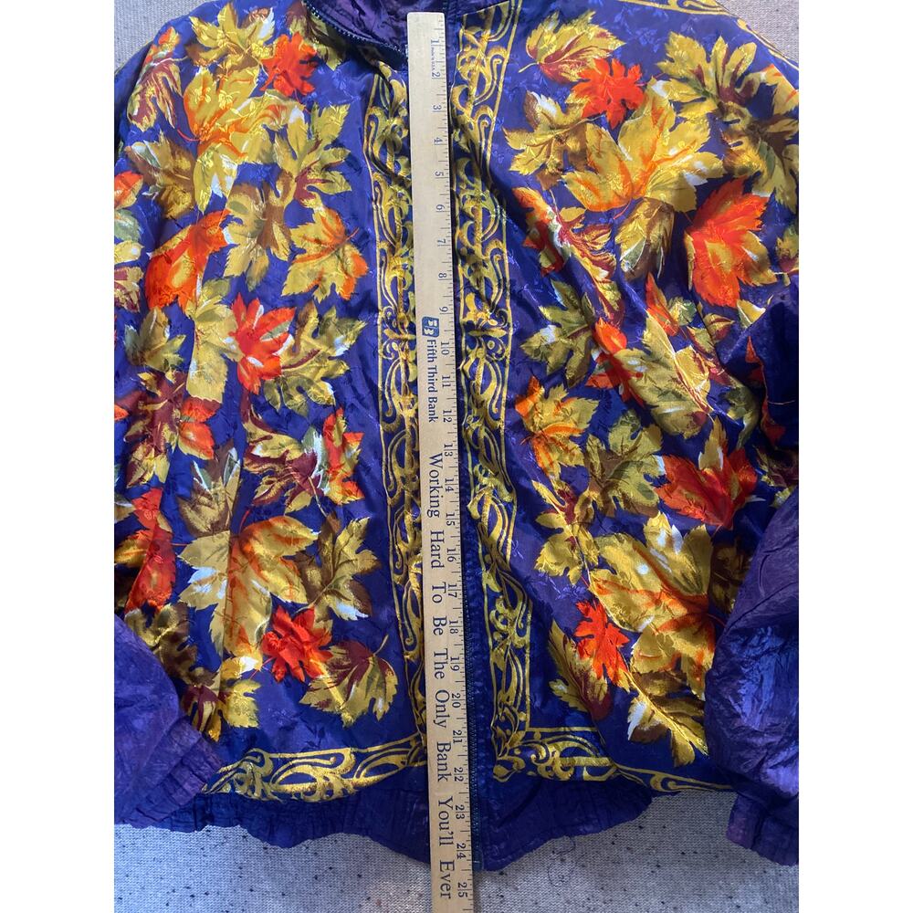 Vintage Lauren Brooke Windbreaker Jacket Sz L Baroque Patchwork Gold 90s - Picture 3 of 6